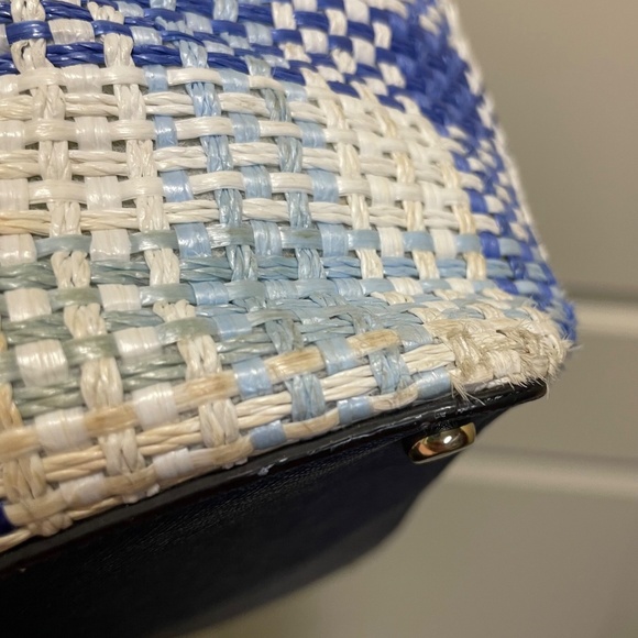 Blue & White Kate Spade Woven Tote - Picture 11 of 14
